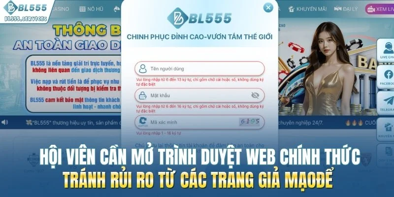 Hội viên cần mở trình duyệt web chính thức