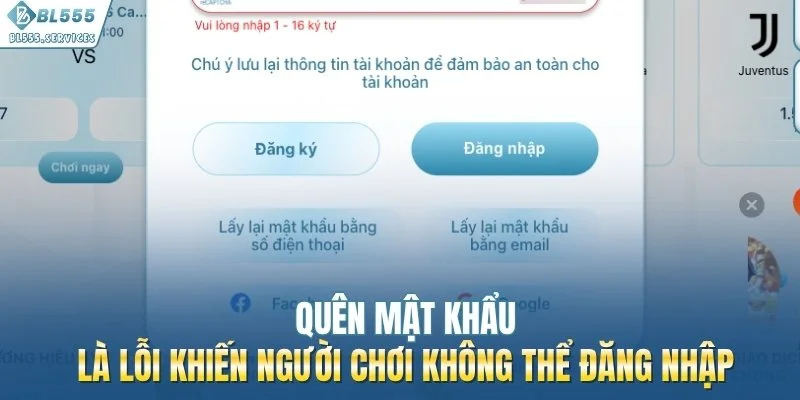 Quên mật khẩu là lỗi phổ biến